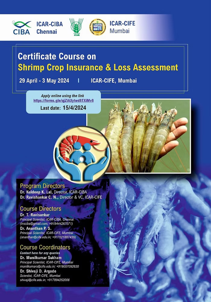 New Course by ICAR-CIBA and ICAR-CIFE, Equips Professionals for Risk Management in India’s Shrimp Industry